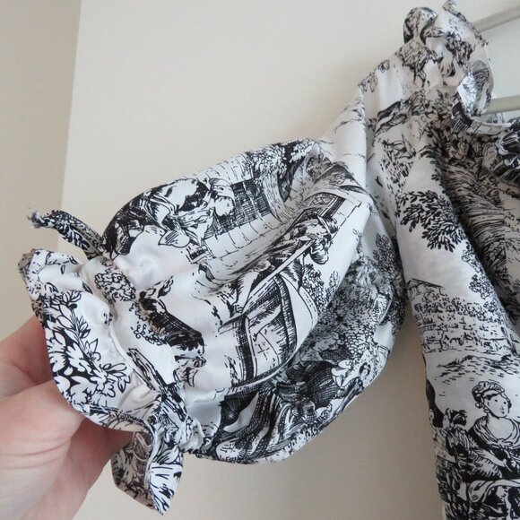 DAKOTA JINX Claudinha Ruffle Blouse in Black Toile Jolie Romantic - Size L - Picture 8 of 15